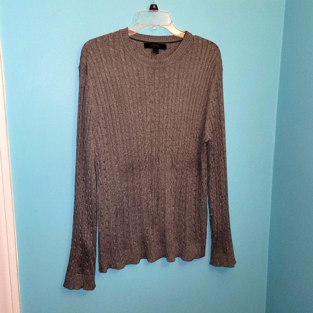 Express Dark Gray Silk Cashmere Knit Sweater sz. Large